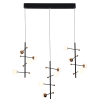 PENDENTE FUXICO DOURADO E PRETO E BRANCO (C)100CM (L)32CM (A)45CM 12X3W 300 - JU002