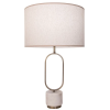 BASE PARA ABAJUR OVALE BRONZE E BRANCO (D)16CM (L)14CM (A)56CM 1XE27 40W - GL019G