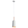 PENDENTE BOT BRANCO E COBRE (D)13,6CM (A)38CM 1X40W E27