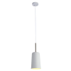 PENDENTE BOT BRANCO E NICKEL (D)13,6CM (A)38CM 1X40W E27
