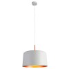 PENDENTE BOT BRANCO E COBRE (D)35CM (A)35CM 1X40W E27