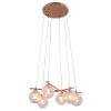 PENDENTE ASTA COBRE E TRANSPARENTE (D)50CM (A)18CM 6XG9 150W - OD039R
