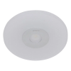 PLAFON METAL E VIDRO D 26CM X 5,5CM 1 X LED 6,6W 127V / 220V ESCOVADO E BRANCO - ZU006S