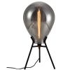 ABAJUR CAJU PRETO E CROMADO (D)30CM (A)58CM 1XE27 40W - RZ003