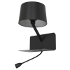 ARANDELA TUTI PRETO E PRETO (C)26CM (L)35CM (A)36CM 1XE27 + LED 43W - ML011B