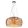 PENDENTE / PLAFON SOHO CROMADO TRANSPARENTE E AMBAR (D)40CM (A)23CM 5XG9 125W - PD002AM