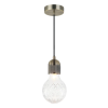 PENDENTE PETIT D 9,3CM X 18,5CM 1XG9 127V / 220V BRONZE E TRANSPARENTE - OP053