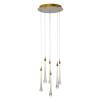PENDENTE GOCCIA DOURADO E TRANSPARENTE (D)40CM (A)41CM 6X3W 3000K 960LM - OC002L