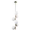 PENDENTE PETIT POA DOURADO E BRANCO (D)31CM (A)140CM 6XE27 BOLINHA 30W - SQ004