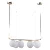 PENDENTE PETIT POA DOURADO E BRANCO (D)90CM (A)28CM 8XE27 BOLINHA 40W - SQ003