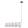 PENDENTE PETIT POA DOURADO E BRANCO (C)98CM (L)15CM (A)28CM 5XE27 BOLINHA 25W - SQ002