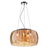 PENDENTE / PLAFON SOHO CROMADO E TRANSPARENTE E AMBAR (D)60CM (A)28CM 9XG9 225W - PD006AM