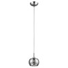 PENDENTE SOHO CROMADO E TRANSPARENTE (D)16CM (A)13CM 1XG9 25W - HO7613