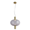 PENDENTE KIRA DOURADO E TRANSPARENTE (D)36CM (A)45CM 1X1W 3000K 300LM LED
