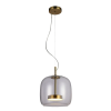 PENDENTE TEMPO DOURADO E TRANSPARENTE (D)26CM (A)24CM 1X1W 3000K 300LM LED