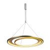 PENDENTE LOOP BRANCO E DOURADO (D)82 + 62CM (A)2,2CM 1X76W 3000K 2280LM LED