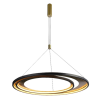 PENDENTE LOOP PRETO E DOURADO (D)82 + 62CM (A)2,2CM 1X76W 3000K 2280LM LED