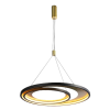 PENDENTE LOOP PRETO E DOURADO (D)62 + 42CM (A)2,2CM 1X48W 3000K 1500LM LED
