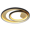 PLAFON DE SOBREPOR LOOP PRETO E DOURADO (D)62 + 42CM (A)5,2CM 1X48W 3000K 1500LM LED