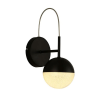 ARANDELA MEDIA LUNA PRETO E TRANSPARENTE (D)12CM (C)18CM (A)27.5CM 1X6W 3000K 300LM - HM004B