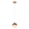 PENDENTE MEDIA LUNA DOURADO E TRANSPARENTE (D)12CM (A)13CM 1X6W 3000K 300LM - HM003