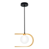 PENDENTE BEAT PRETO E DOURADO (C)26CM (L)12CM (A)18CM  1X25W   G9