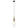 PENDENTE GURI BRONZE E PRETO E TRANSPARENTE (D)13CM (A)31CM 1XE27 40W - HL005