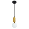 PENDENTE CUICA BRONZE E BRANCO (D)15CM (A)31.5CM 1XE27 BOLINHA 40W - HL008S
