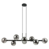 PENDENTE ABAPORU PRETO E FUME (C)34CM (L)110CM (A)28CM 8XG9 200W - HL004B
