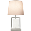 BASE PARA ABAJUR LITHOS BRANCO E NICKEL (C)22CM (L)12CM (A)39CM 1X40W E27