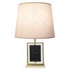 BASE PARA ABAJUR LITHOS PRETO E DOURADO (C)22CM (L)12CM (A)39CM 1X40W E27