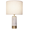 BASE PARA ABAJUR MARMO DOURADO E BRANCO (D)12CM (A)39CM 1XE27 40W - GL001GW
