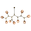 PENDENTE ORBE DOURADO E CHAMPAGNE (C)150CM (L)40CM (A)95CM 9XE27 360W - KY001LG
