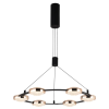 PENDENTE BEEP PRETO E DOURADO (D)66CM (A)6CM 6X8W 3000K 2300LM LED