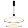 PENDENTE MERIDIANO PRETO E DOURADO (D)80 + 60CM (A)3.5CM 1X125W 3000K 4200LM LED