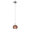 PENDENTE SOHO CROMADO E TRANSPARENTE E COBRE (D)16CM (A)13CM 1XG9 25W - HO7613CO