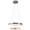 PENDENTE OCA DOURADO E TRANSPARENTE (D)80+60CM (A)4CM 42W + 32W 3000K 4356LM - GD003