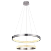 PENDENTE OCA NICKEL E TRANSPARENTE (D)60 + 40CM (A)4CM 32W +22W 3000K 2970LM - GD002NK