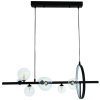 PENDENTE VERSUS PRETO E TRANSPARENTE (C)9CM (L)28CM (A)3CM 7X7W + 15W 3000K 420LM G9+LED