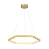 PENDENTE HEX DOURADO E TRANSPARENTE (D)60CM (A)3.5CM 1X30W 3000K 1780LM - GD004