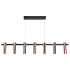 PENDENTE TUBI COBRE E PRETO (C)105CM (L)4CM (A)20CM 7X7W 3000K 3640LM - CD002M