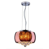 PENDENTE / PLAFON SOHO CROMADO E TRANSPARENTE E COBRE (D)28CM (A)13CM 3XG9 75W - PD005CO