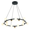 PENDENTE FUXICO DOURADO E PRETO E BRANCO (D)69CM (A)16CM 10X2W 3000K 1600LM - JU006
