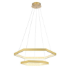 PENDENTE HEX DOURADO E TRANSPARENTE (D)60 + 40CM (A)3.5CM 30W + 20W 3000K 2550LM - GD005