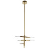 PENDENTE PÉTRA DOURADO E TRANSPARENTE (D)54CM (A)31CM 3X6W 3000K 900LM - OC009