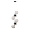 PENDENTE PETIT POA CROMO NEGRO E BRANCO (D)31CM (A)140CM 6XE27 BOLINHA 30W - SQ004B