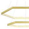 PENDENTE HEX DOURADO E TRANSPARENTE (D)80 + 60CM (A)3.5CM 40W + 30W 3000K 3280LM - GD006