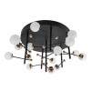 PLAFON DE SOBREPOR FUXICO DOURADO E PRETO E BRANCO (D)58CM (A)30CM 15X3W 3000K 2250LM - JU005