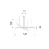 PENDENTE FATO BRANCO (C)120CM (L)120CM (A)4CM 4X15W 3000K 3210LM - GD009