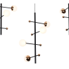 PENDENTE FUXICO DOURADO E PRETO E BRANCO (C)100CM (L)32CM (A)45CM 12X3W 300 - JU002